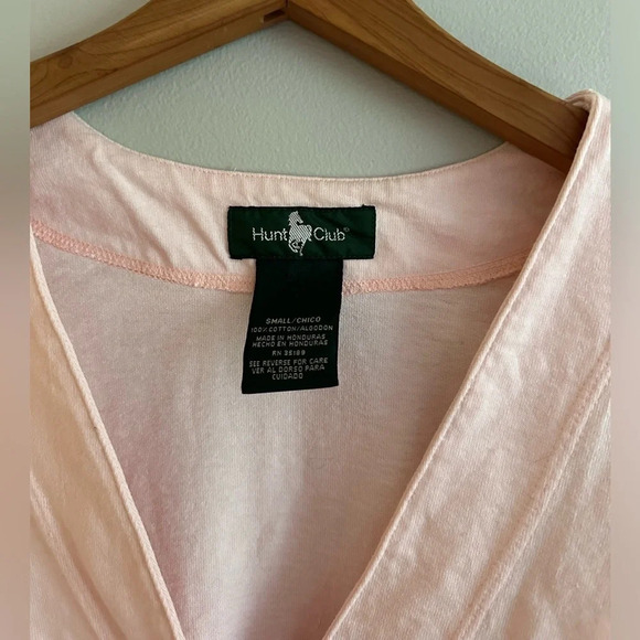 Vintage Hunt Club Cardigan Light Pink Size Small Button Front 100% Cotton - Picture 2 of 5